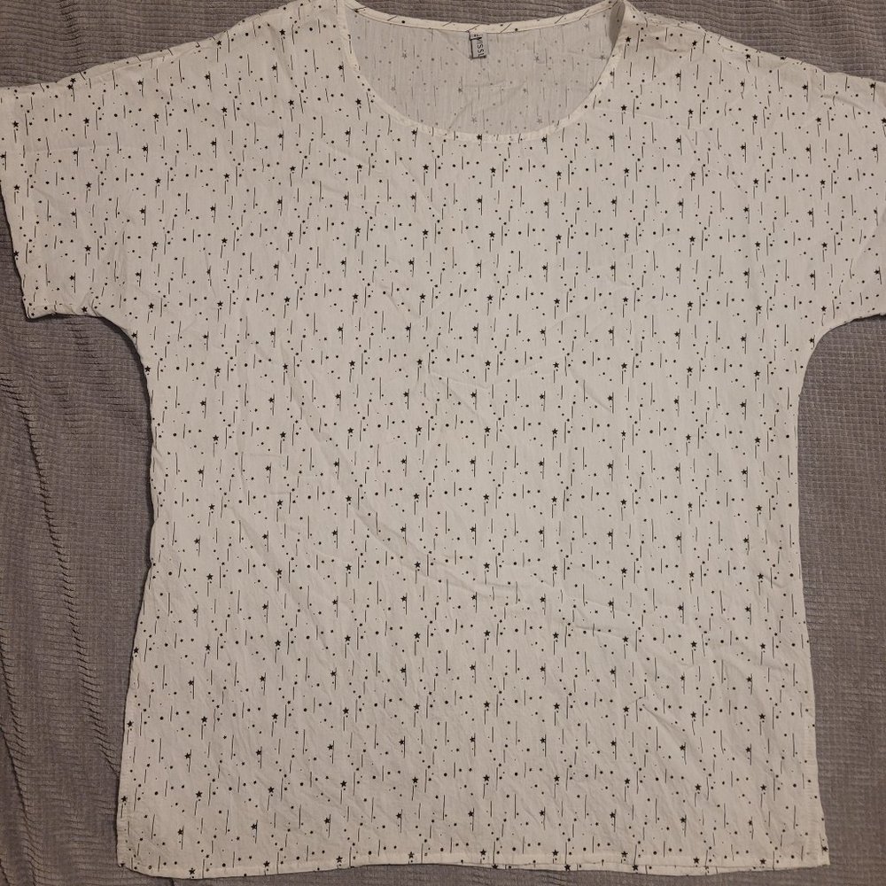 Womens large  Misslook Star Print short sleeve shirt